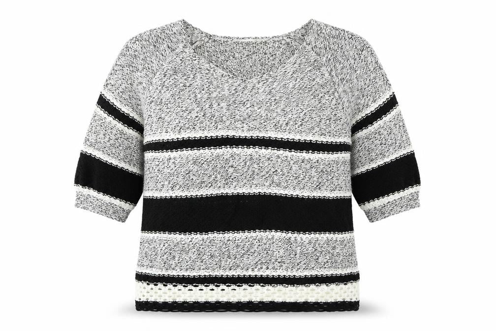 F&F Womens Black Geometric Knit Pullover Jumper Size 10