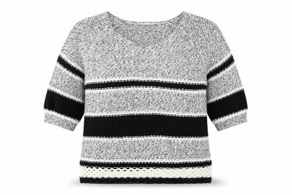 F&F Womens Black Geometric Knit Pullover Jumper Size 10