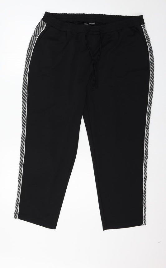 Bodyflirt Womens Black Striped Jersey Trousers  Size 2XL L27 in
