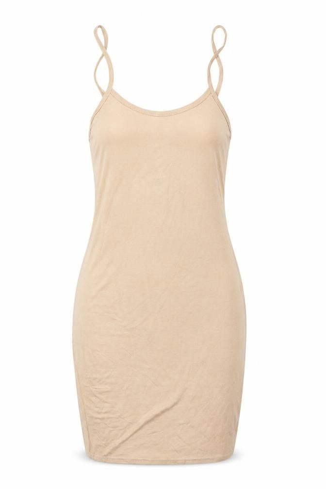 PRETTYLITTLETHING Womens Beige  Jersey Slip Dress  Size 4