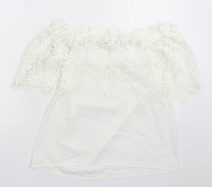 Isassy Womens White   Basic Blouse Size L