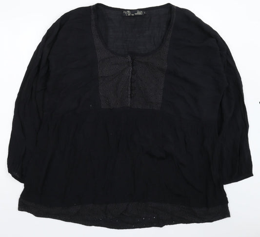Zay Womens Black   Shirt Dress  Size L