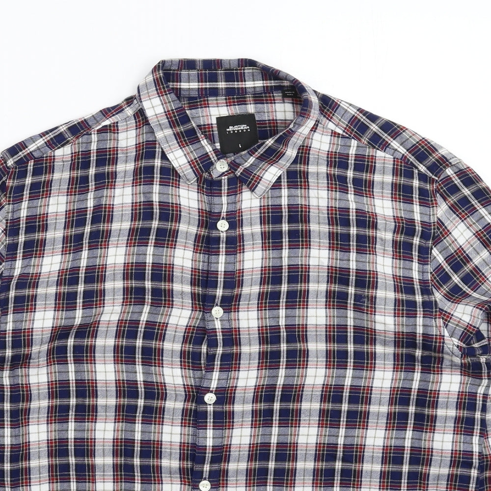 Burton Mens Multicoloured Check   Button-Up Size L