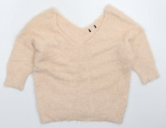 F&F Womens Beige  Knit Pullover Jumper Size 10
