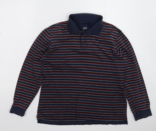 Indian Terrain Mens Multicoloured Striped   Polo Size M