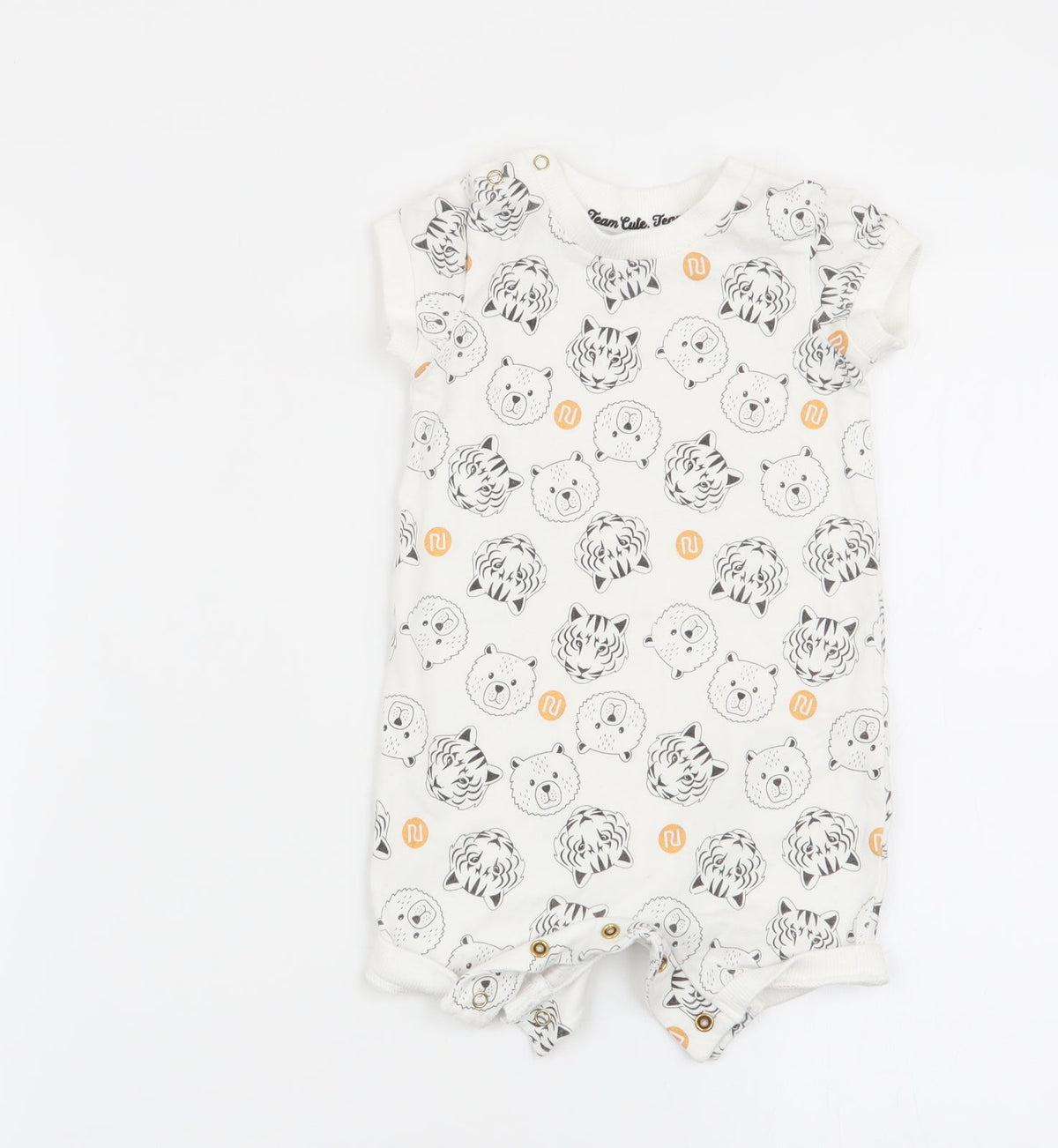 River Island Boys White Animal Print  Babygrow One-Piece Size 0-3 Months