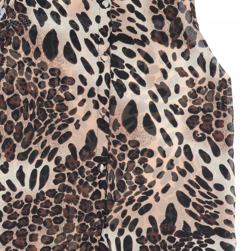 Primark Womens Multicoloured Animal Print  Basic Blouse Size 10