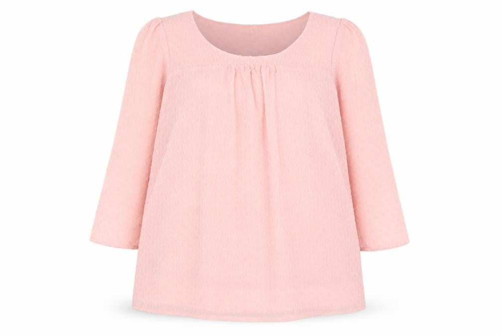 Mama-licious Womens Pink Polka Dot  Basic Blouse Size S