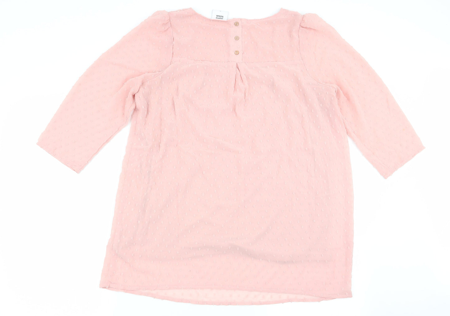 Mama-licious Womens Pink Polka Dot  Basic Blouse Size S