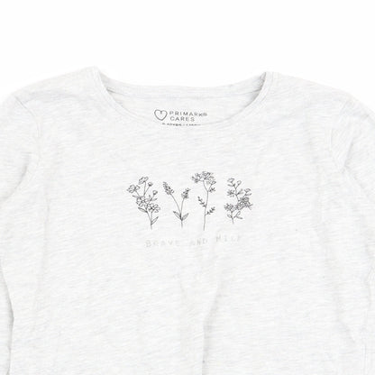 Preloved Primark Girls Grey   Basic T-Shirt Size 9-10 Years - Detail