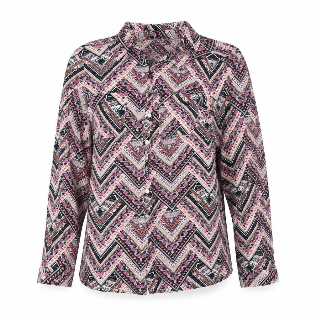 Monsoon Womens Multicoloured Geometric  Basic Button-Up Size 8