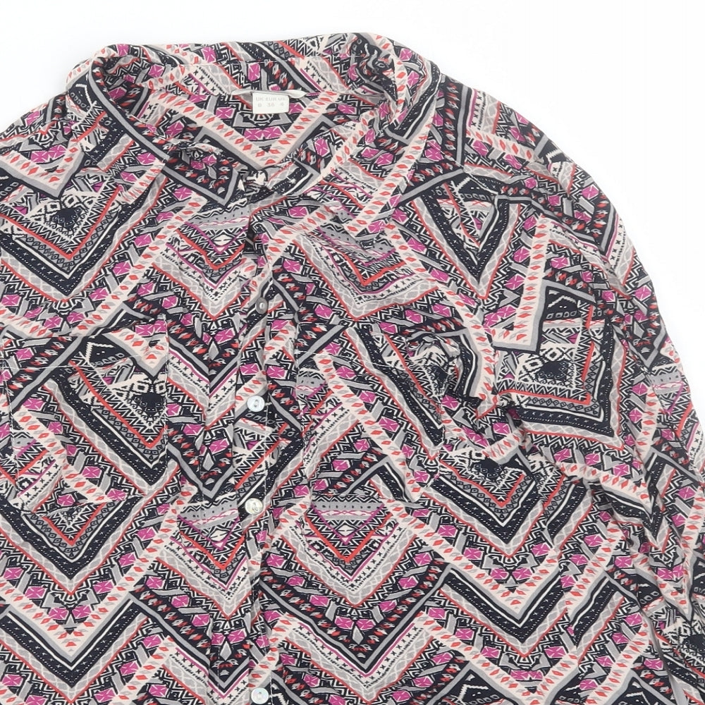 Monsoon Womens Multicoloured Geometric  Basic Button-Up Size 8