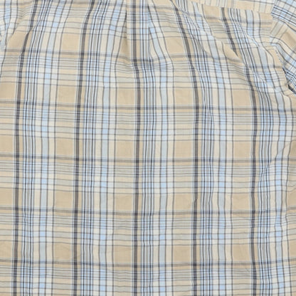 EWM Mens Brown Plaid   Button-Up Size L