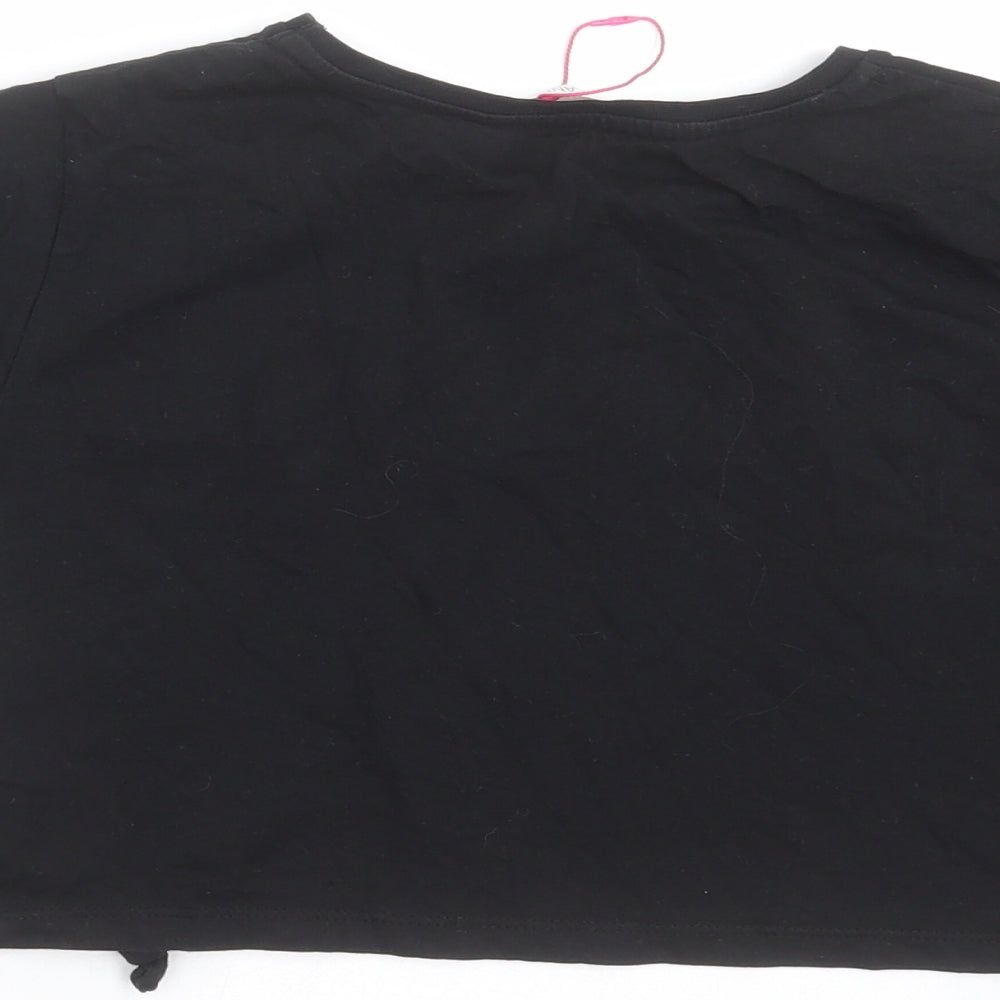 Candy Couture Girls Black   Cropped T-Shirt Size 11 Years  - l'amour