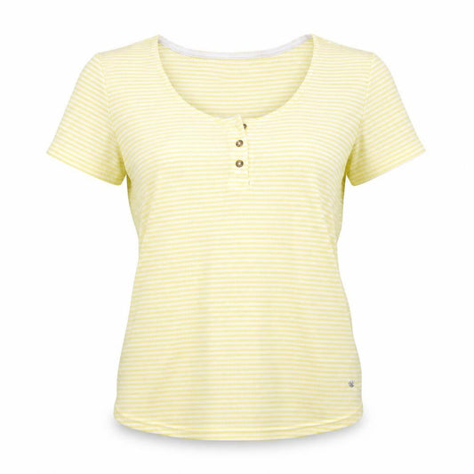 SOFT & SEXY Womens Yellow Striped  Basic T-Shirt Size L
