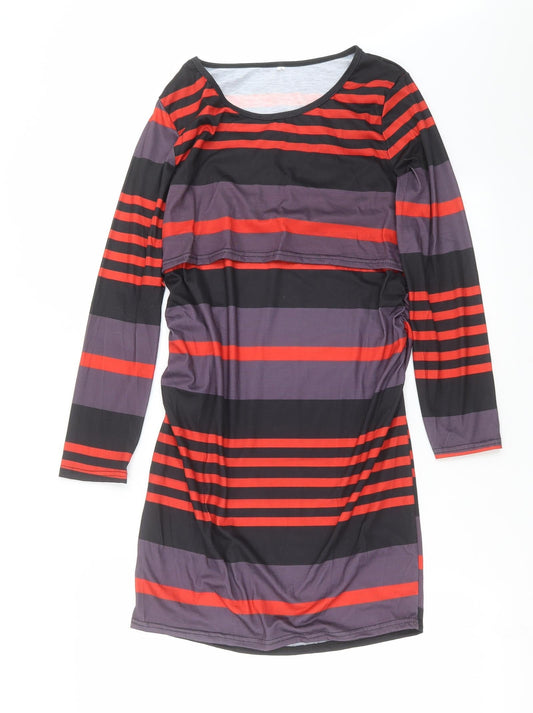 Preworn Womens Black Striped  Shift  Size S