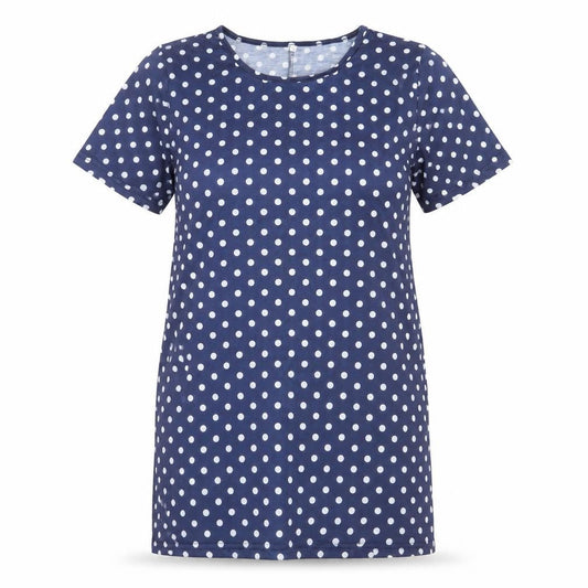 Womens Blue Polka Dot  T-Shirt Dress  Size S