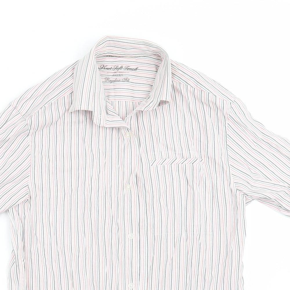 NEXT Mens Pink Striped   Button-Up Size S