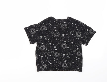 Preloved NEXT Girls Black Argyle/Diamond  Basic T-Shirt Size 3 Years - Back
