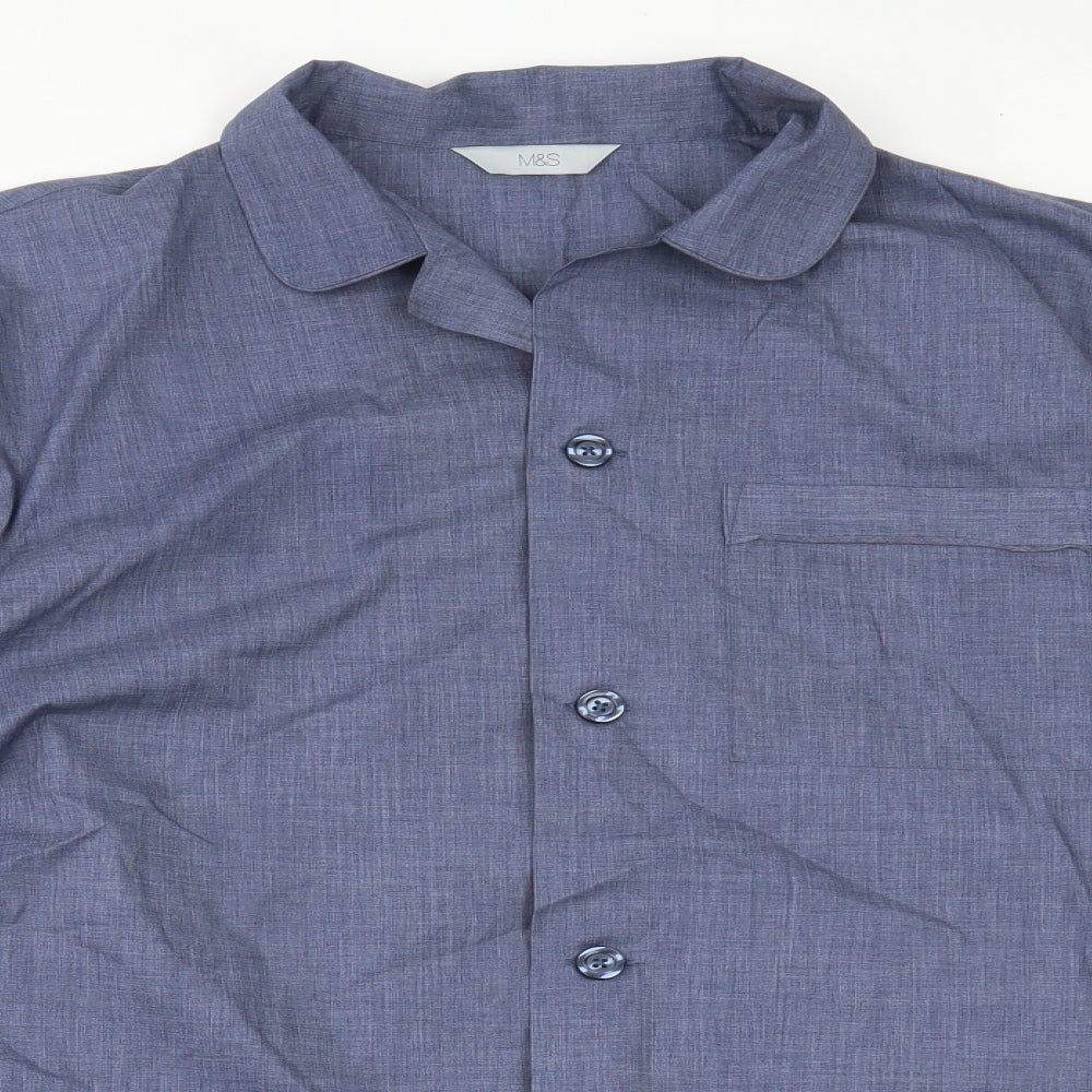 Marks and Spencer Mens Blue    Button-Up Size L