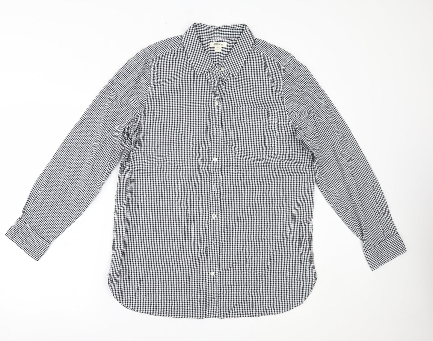 Goodthreads Mens Black Plaid   Button-Up Size M