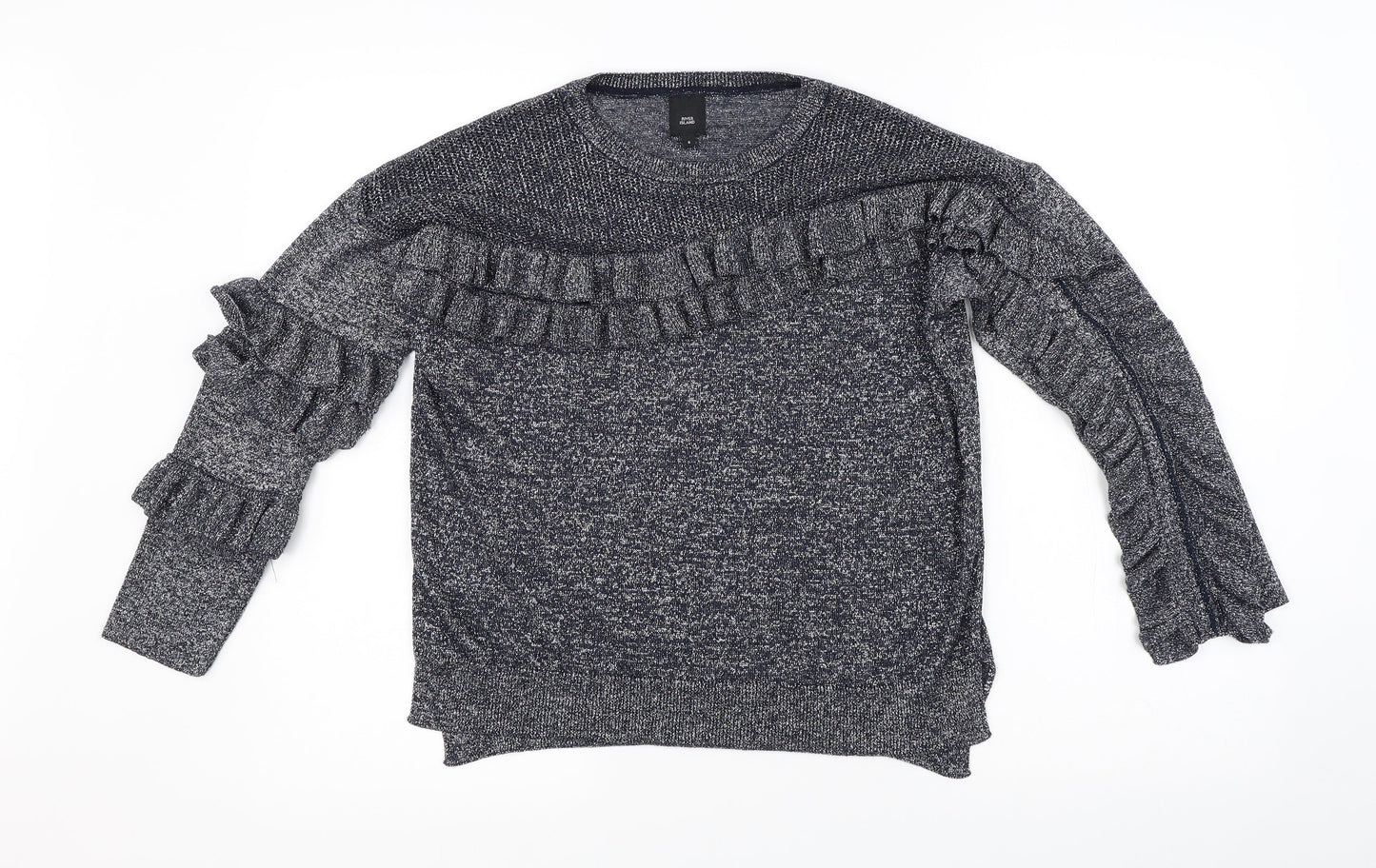 River Island Womens Grey   Henley Jumper Size 6