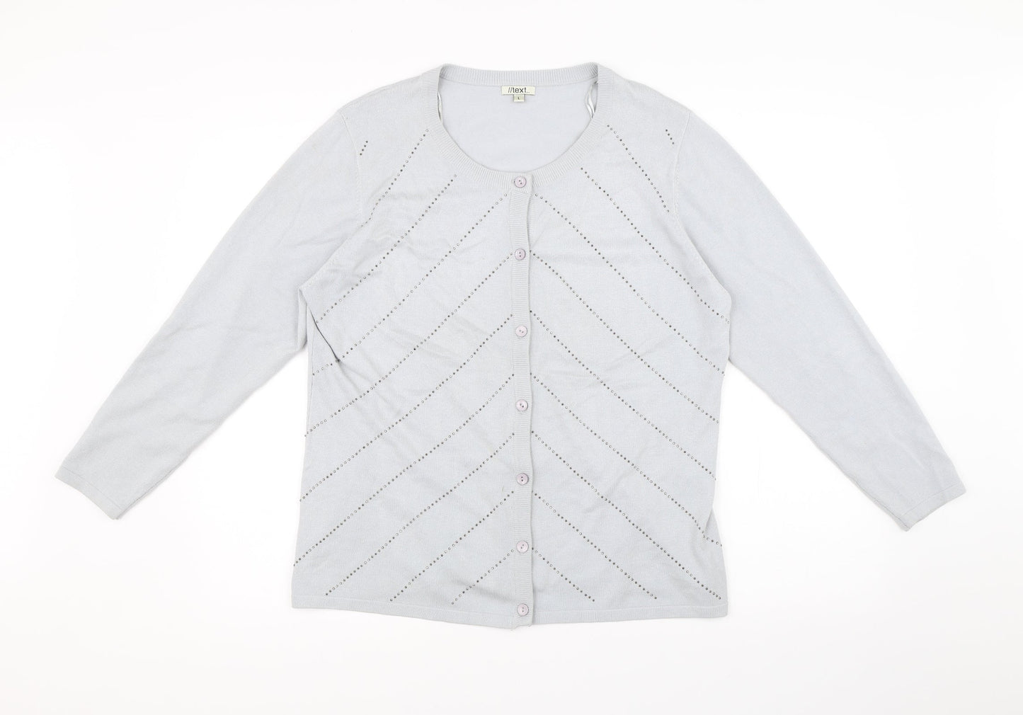 Text Womens Grey   Cardigan Jumper Size L