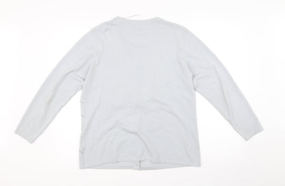Text Womens Grey   Cardigan Jumper Size L