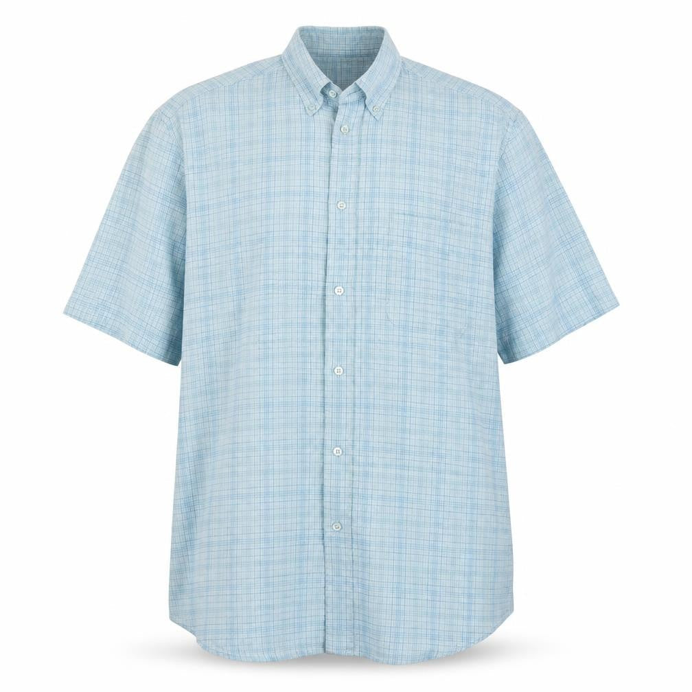 Marks & Spencer Mens Green Check   Button-Up Size M