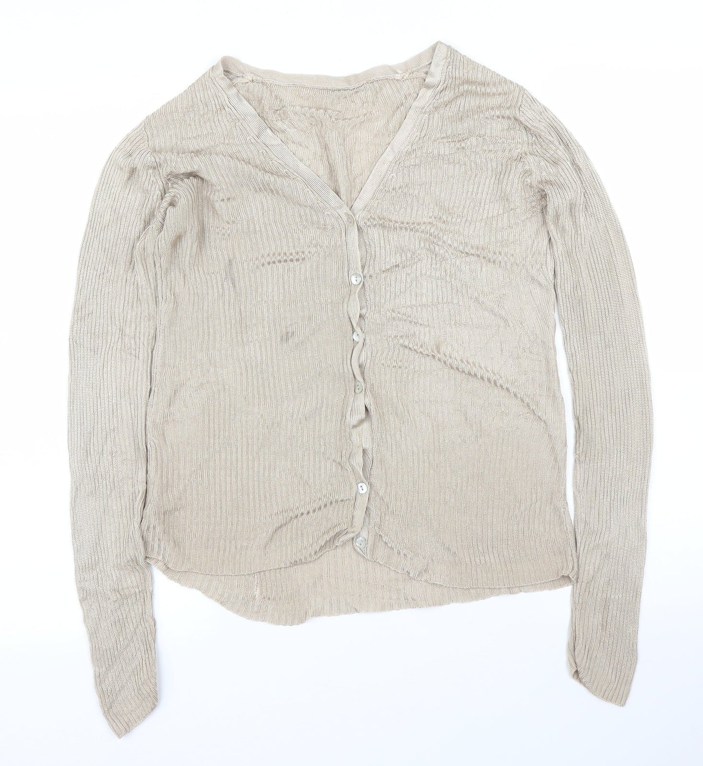 New Look Womens Gold   Cardigan Jumper Size 10