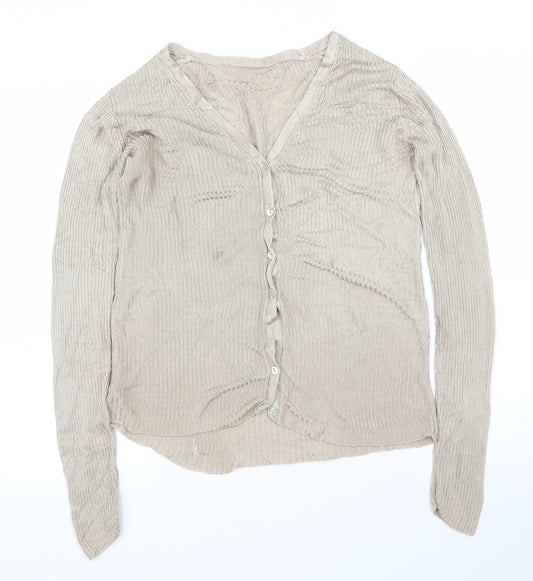 New Look Womens Gold   Cardigan Jumper Size 10