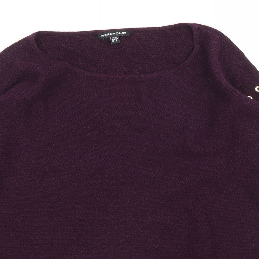 Warehouse Womens Purple   Pullover Jumper Size 6