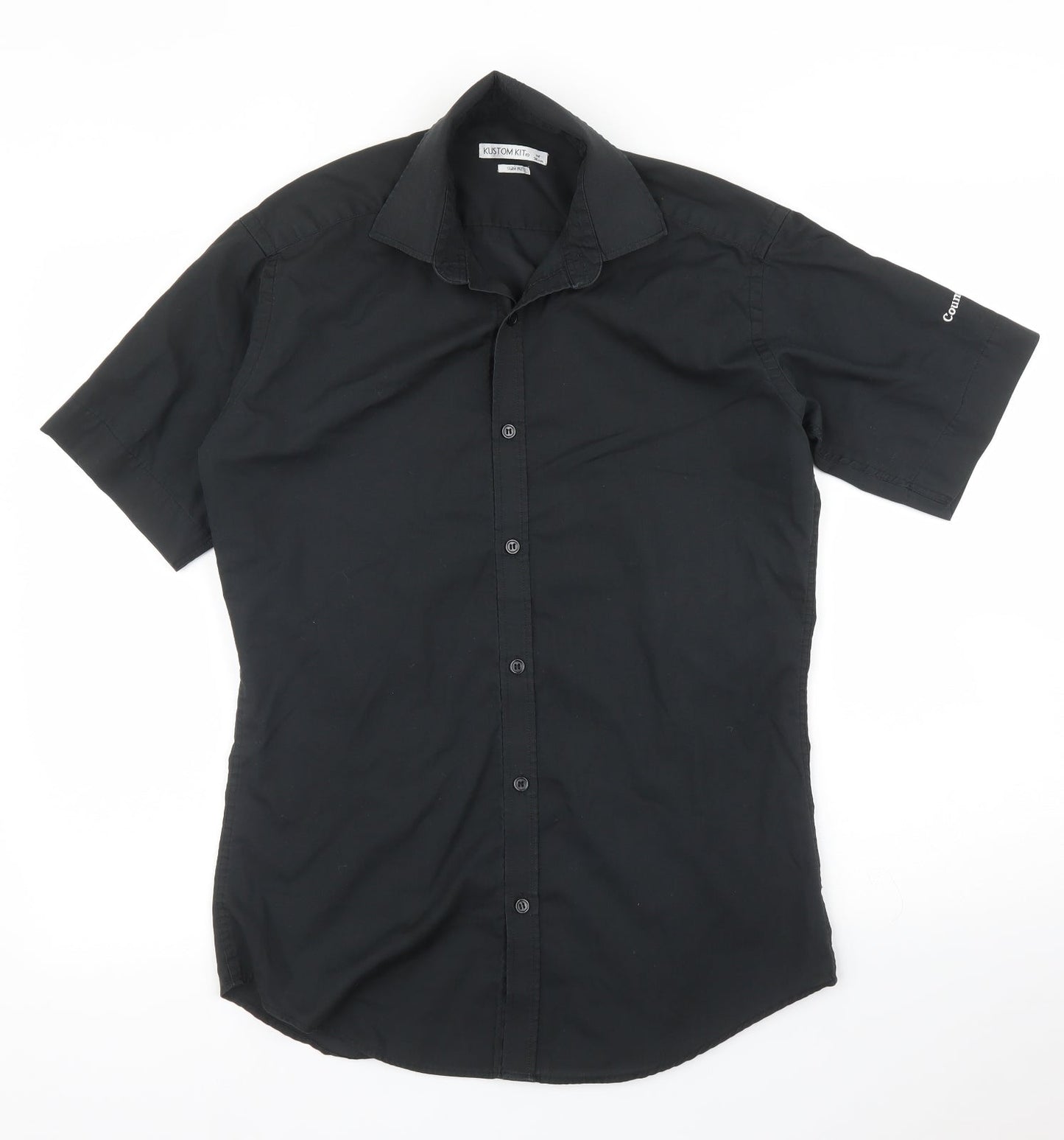 Kustom Kit Mens Black    Button-Up Size 14