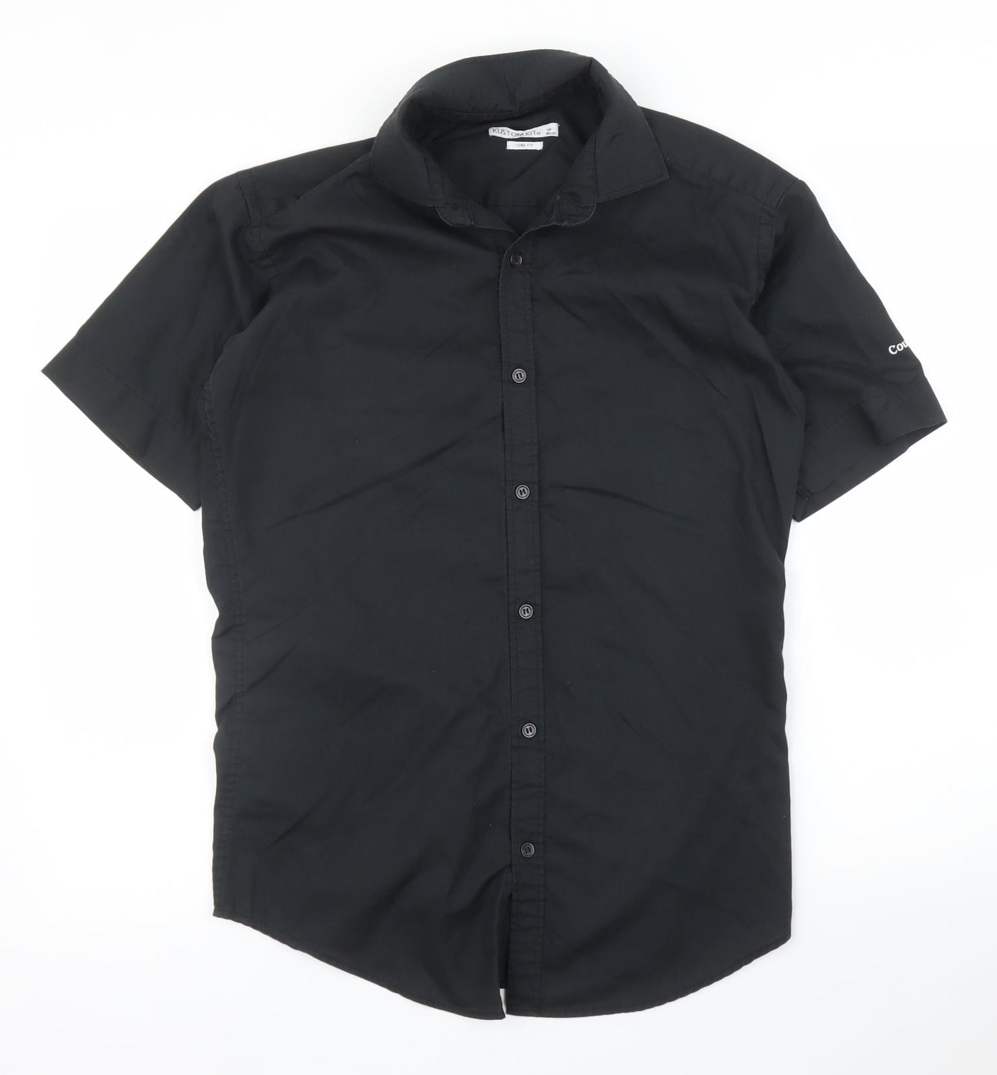 Kustom Kit Mens Black    Button-Up Size 14
