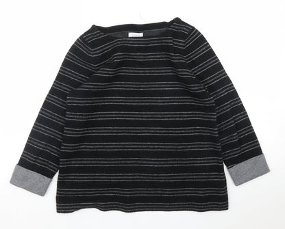 Kenar Womens Black Striped  Pullover Jumper Size M