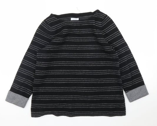 Kenar Womens Black Striped  Pullover Jumper Size M