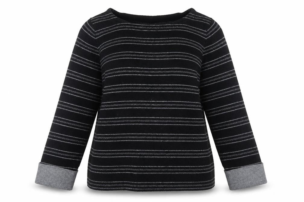 Kenar Womens Black Striped  Pullover Jumper Size M