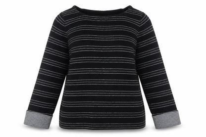 Kenar Womens Black Striped  Pullover Jumper Size M
