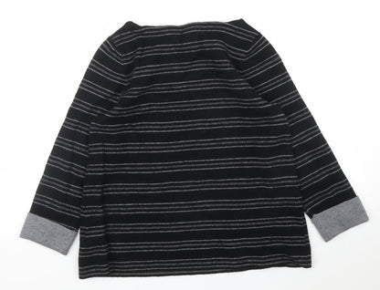 Kenar Womens Black Striped  Pullover Jumper Size M
