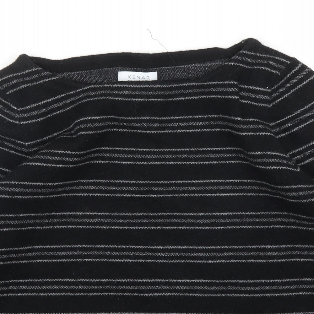 Kenar Womens Black Striped  Pullover Jumper Size M