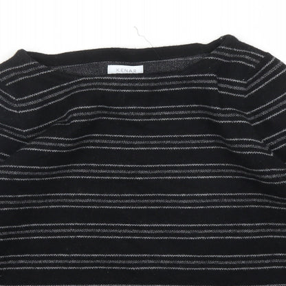 Kenar Womens Black Striped  Pullover Jumper Size M
