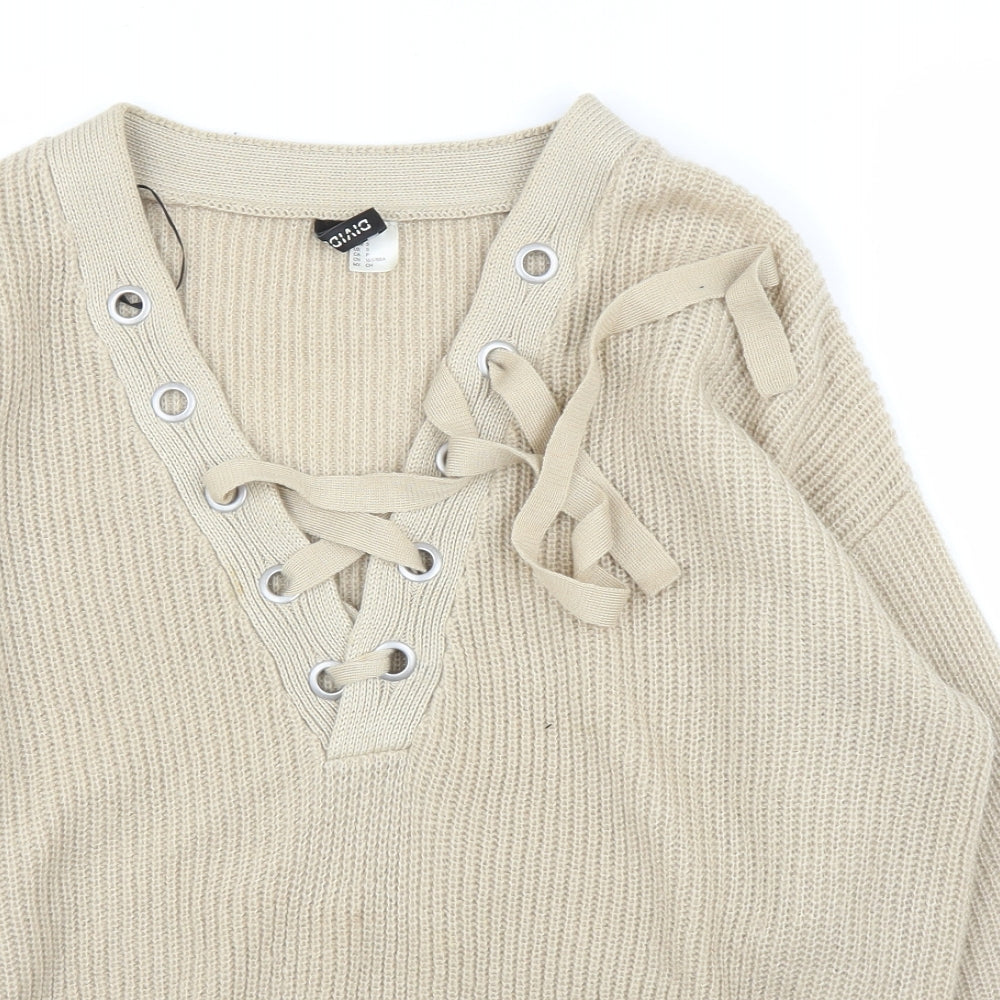 H&M Womens Beige   Pullover Jumper Size S