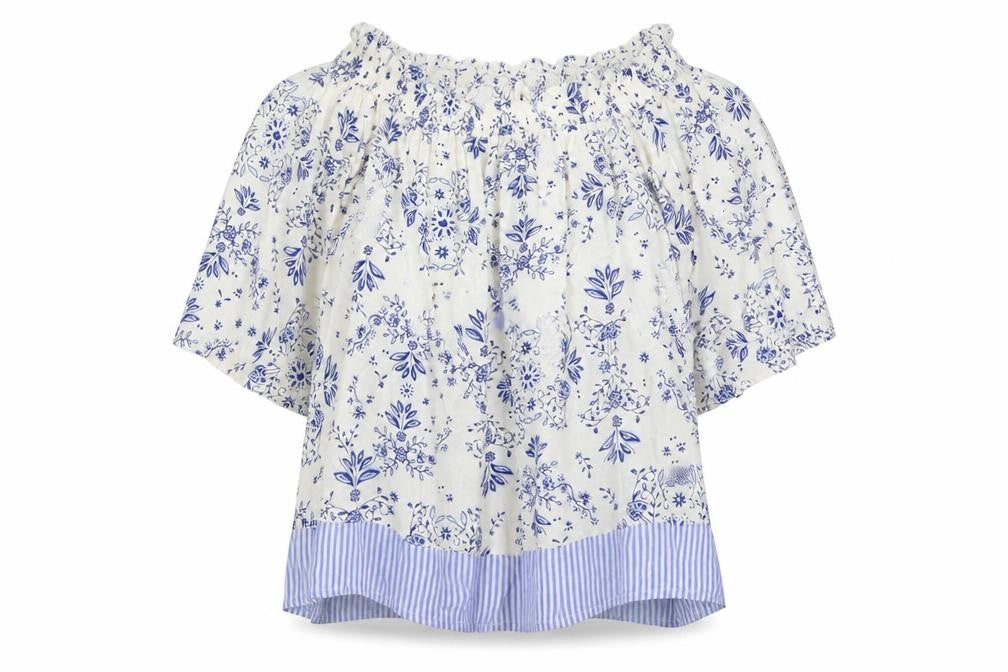 Marks & Spencer Womens Blue Floral  Basic Blouse Size 8