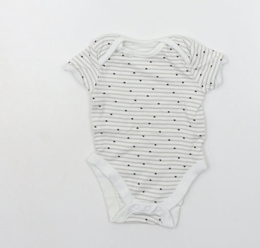 George Baby Grey Striped  Babygrow One-Piece Size 3-6 Months