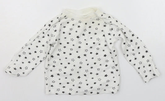 George Baby White Geometric  Basic T-Shirt Size 3-6 Months  - Stars