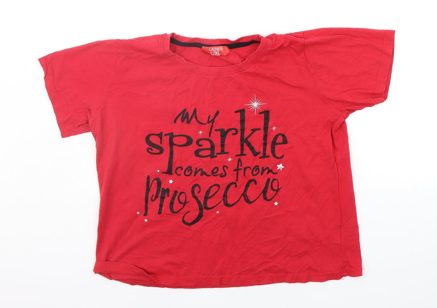 Preworn Womens Red   Basic T-Shirt Size L