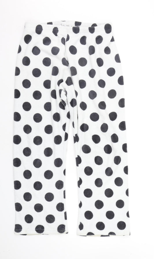 Primark Girls White Polka Dot  Top Pyjama Pants Size L