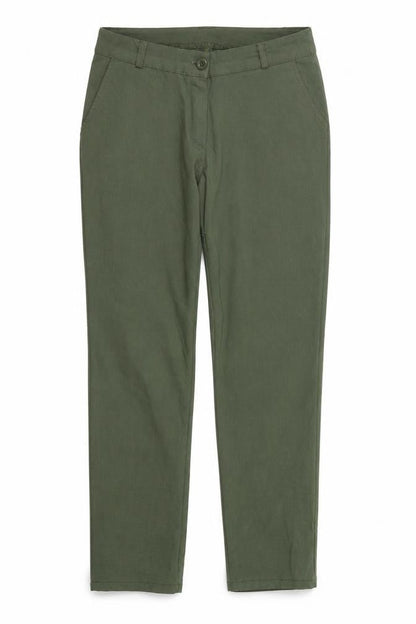 Preworn Womens Green Houndstooth  Trousers  Size L L28 in