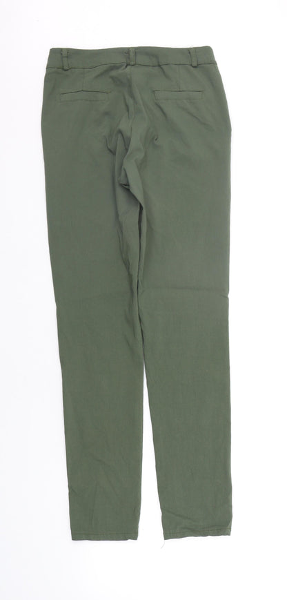 Preworn Womens Green Houndstooth  Trousers  Size L L28 in