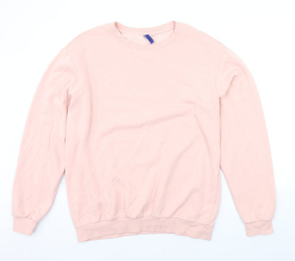 Divided Womens Pink Houndstooth  Pullover Jumper Size M
